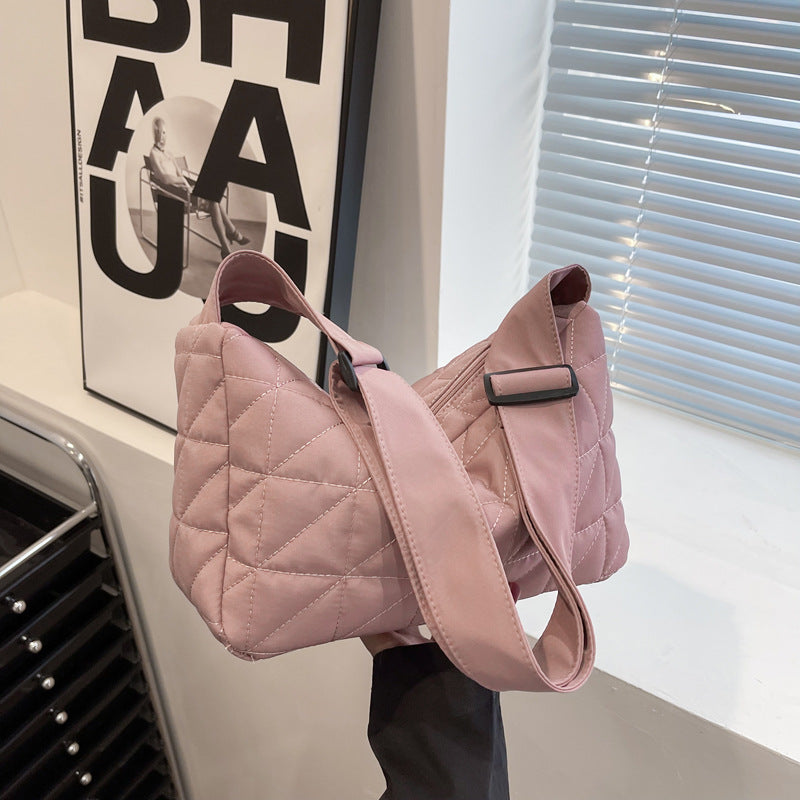 Capacity Commuter Woman Cotton Dress Rhombus Shoulder Bags