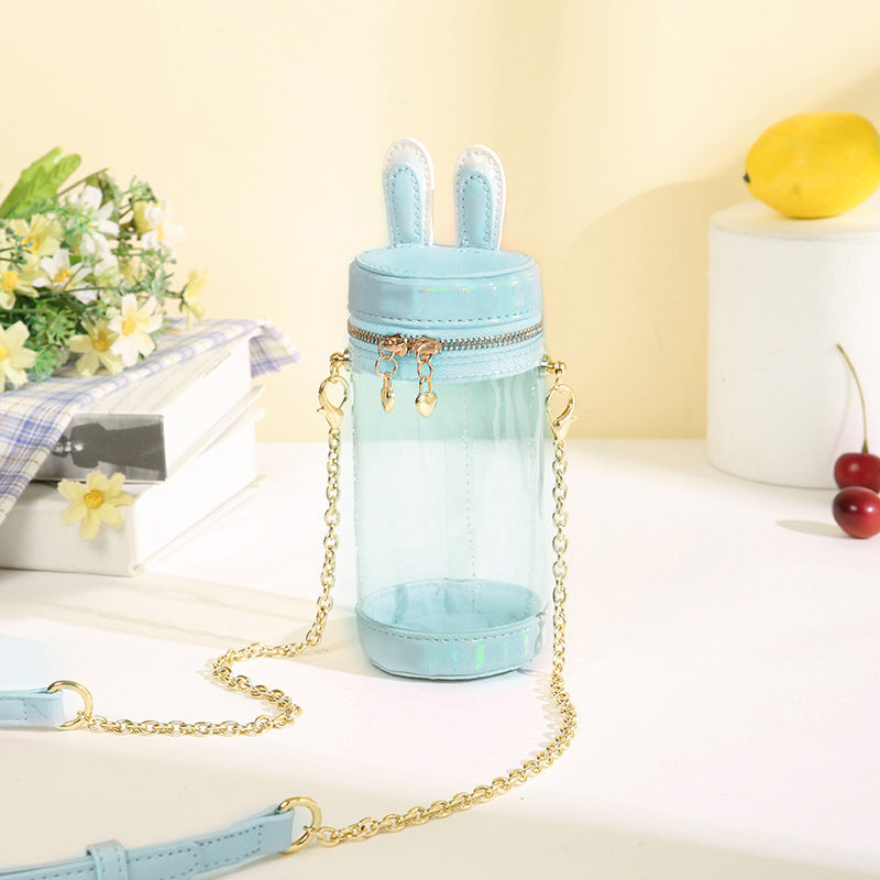 Cotton Doll Transparent Cartoon Rabbit Ear Shoulder Bags