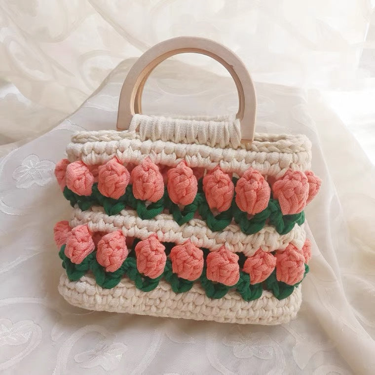 Tulip Hand-woven Strip Thread Material Gifts Handbags