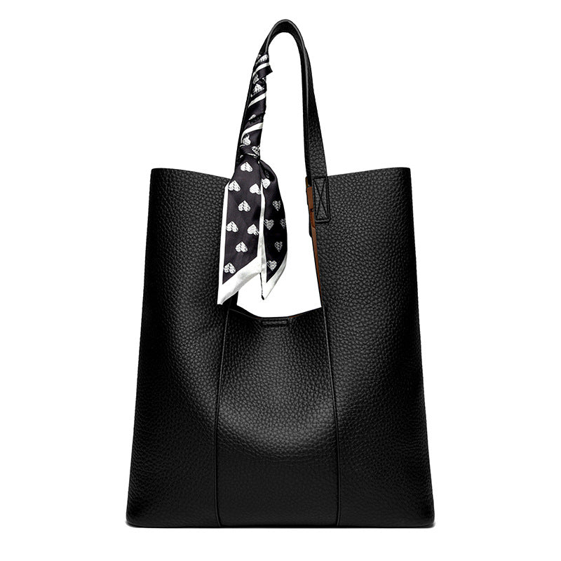 Women's Large Capacity Lychee Pattern Commuter Portable Shoulder Bags