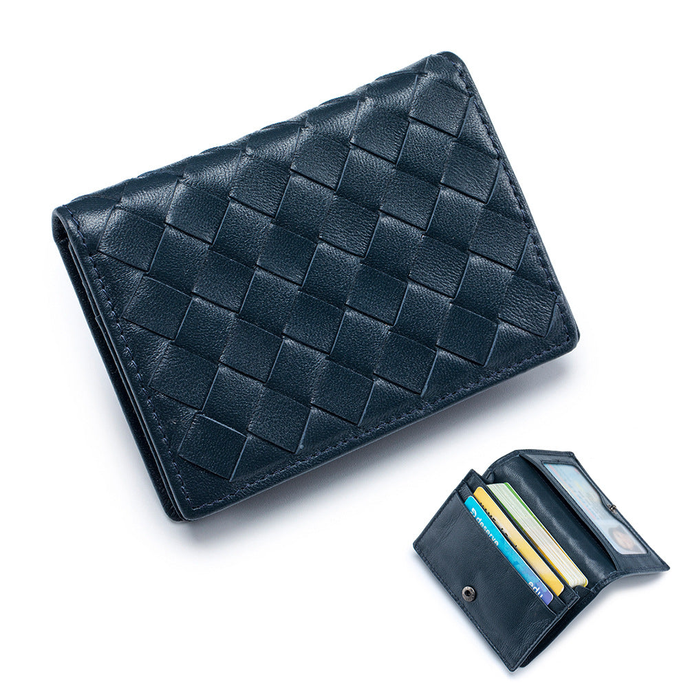 Men's Sheepskin Woven Document Classic Business Card Holder
