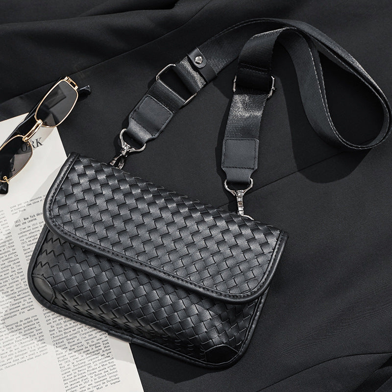 Classy Men's Fashion Hand-woven Street Mobile Men's Chest Bags