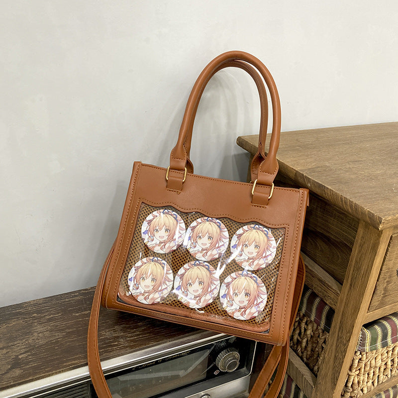 Women's Rhombus Lace Cartoon Cute Portable Two-dimensional Handbags