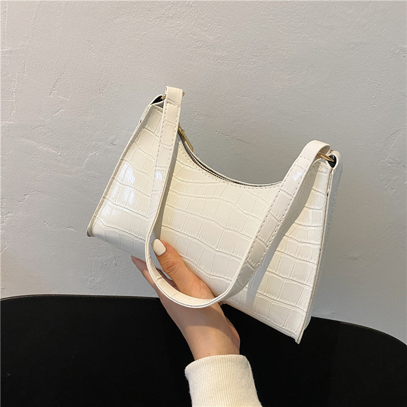 Women's Fan Fashion Embossing Hand Temperament Stone Shoulder Bags