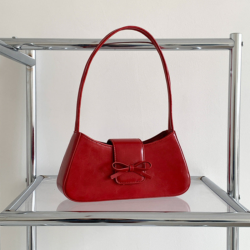 Women's Style Niche Commuter Underarm High-grade Red Shoulder Bags