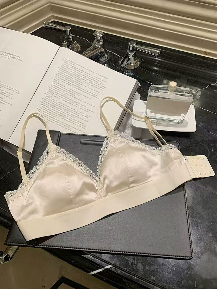 Triangle Cup Wireless Comfortable Spaghetti Strap Underwear Everyday Bras