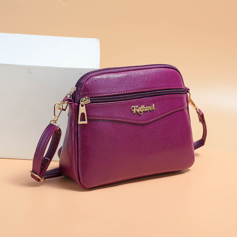 Women's Korean Running Mother Soft Leather Fashion Shoulder Bags