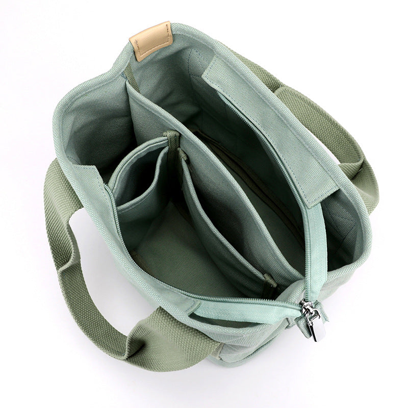 Zipper Niche Lady Portable Thickened Canvas Handbags