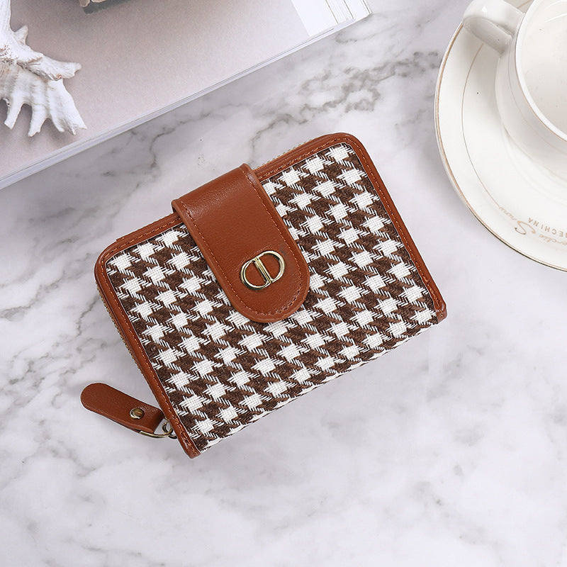 Women's Light Luxury Short Canvas Multiple Slots Ladies Wallets