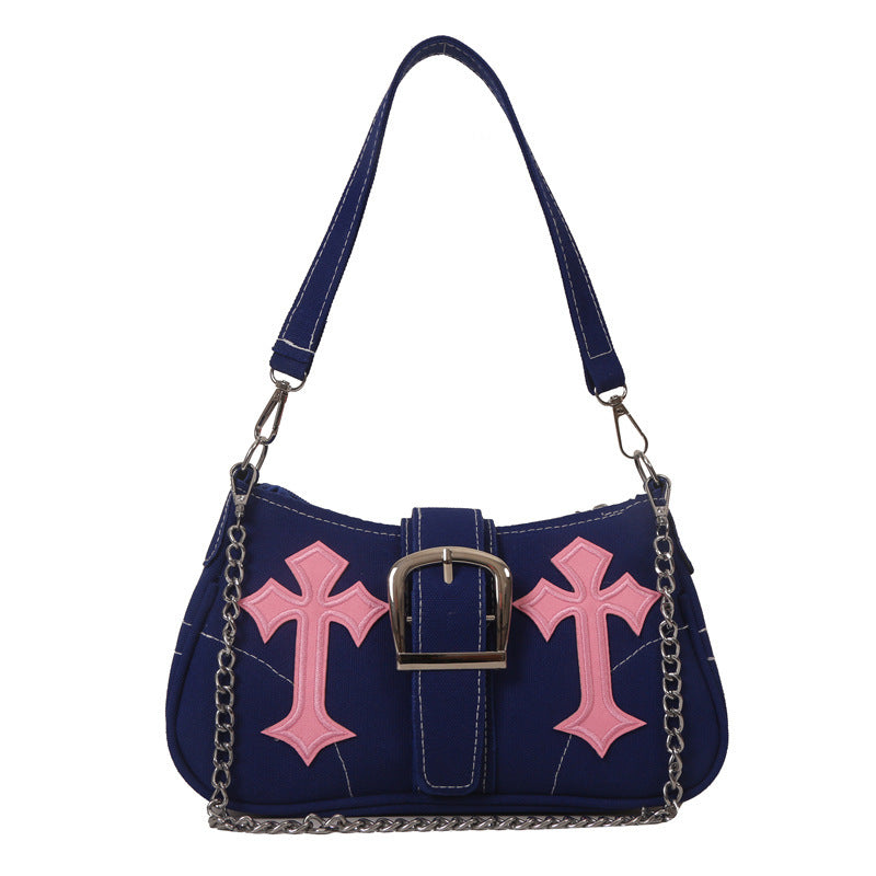 Women's Personality Trendy Design Solid Color Canvas Hot Shoulder Bags