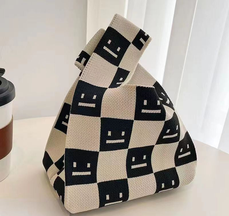 Women's Boat Festival Panda Knitted Wrist Handbags