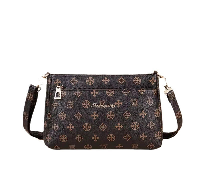 Women's Leather Wide Bottom Large Capacity Mother's Crossbody Bags