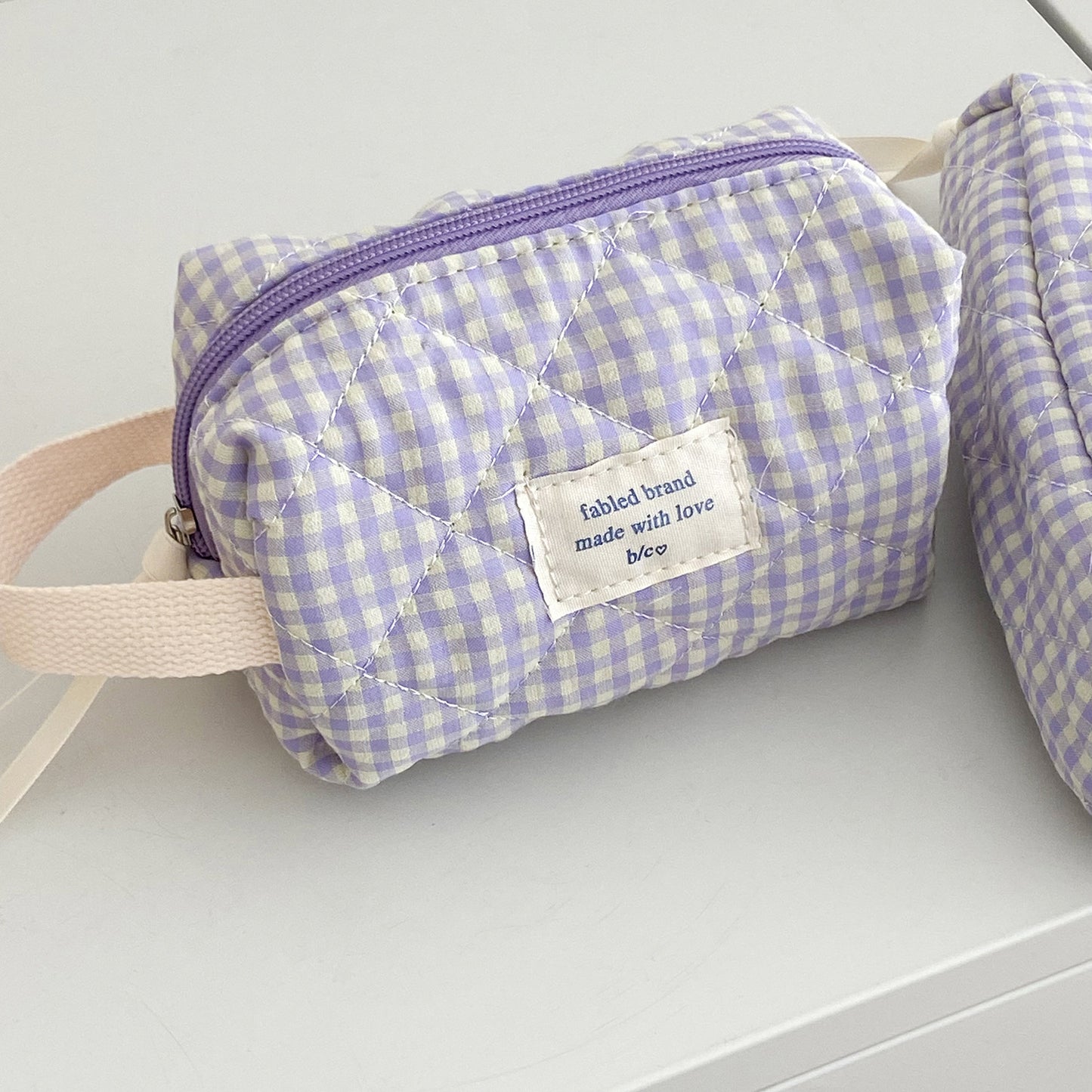 Berry Color Plaid Large Capacity Cosmetics Cosmetic Bags