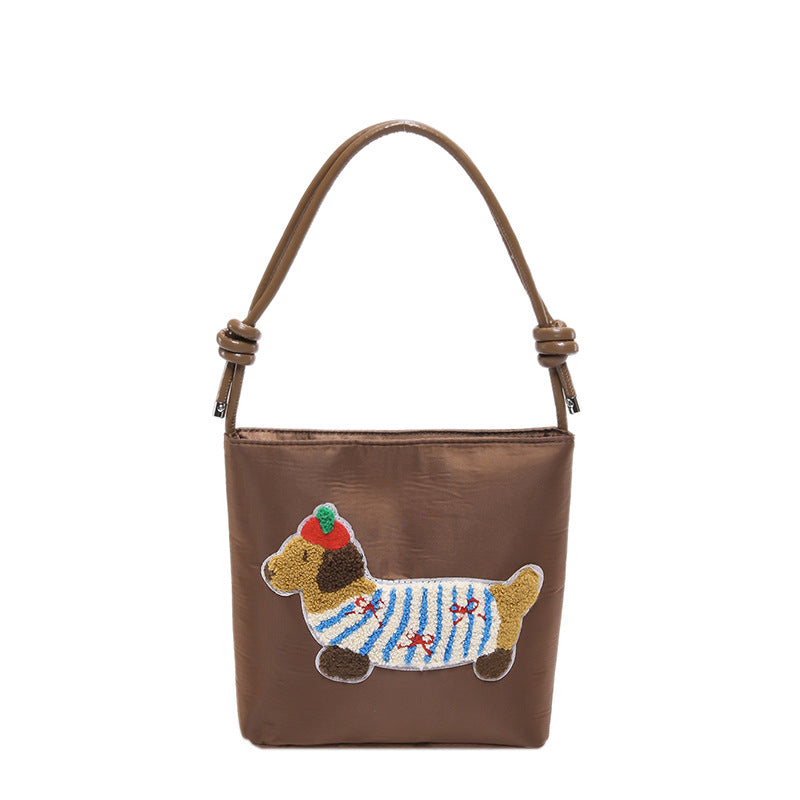 Women's Cute Sausage Dog Fashion Portable Underarm Shoulder Bags