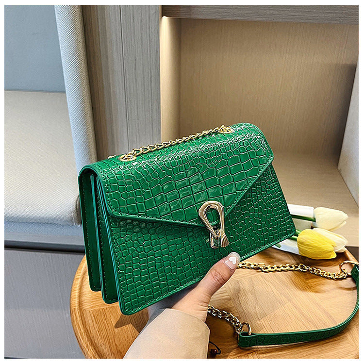 Women's Red Crocodile Pattern Chain Springtide Flow Crossbody Bags