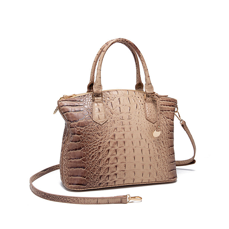 Women's Portable Retro Crocodile Pattern Brahmin Crossbody Bags