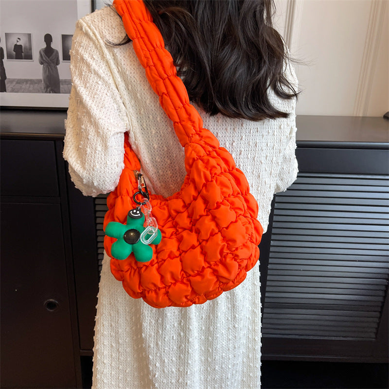 Women's & Men's Niche Popular Bubble Down Cotton Korean Fashion Shoulder Bags
