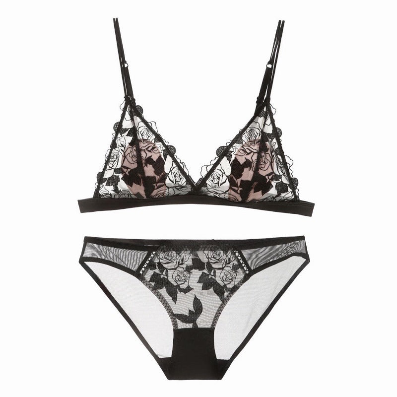 Wireless Triangle Cup Sexy Lace Thin Lingerie Sets