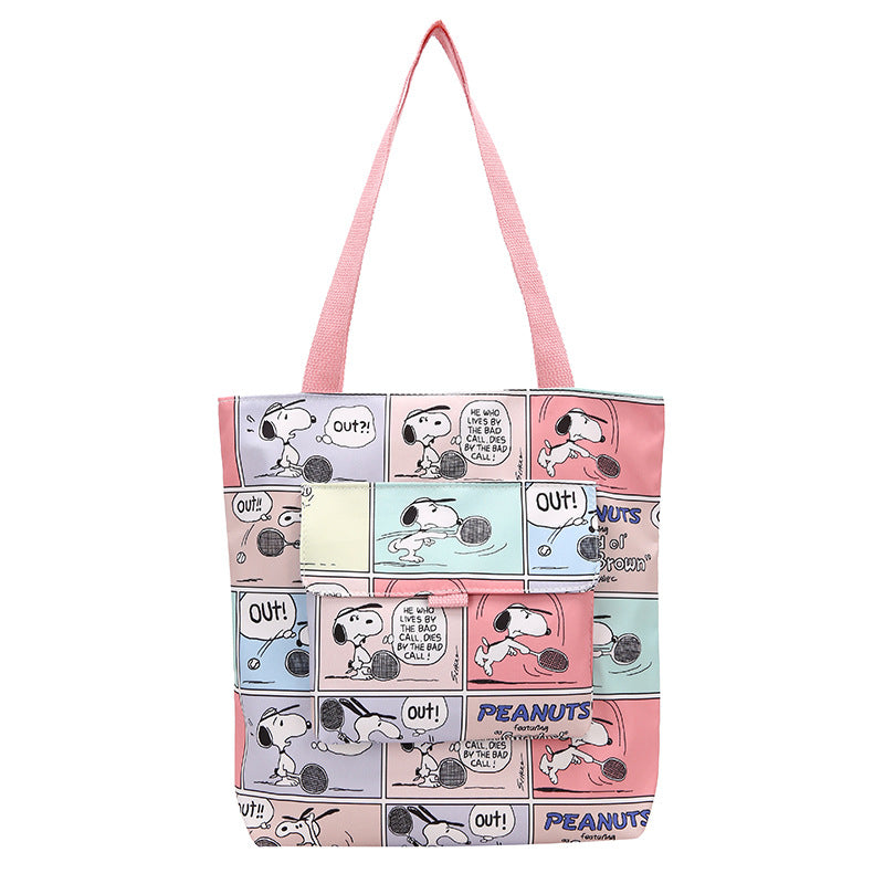 Women's Cartoon Canvas Simple For Class Shoulder Bags