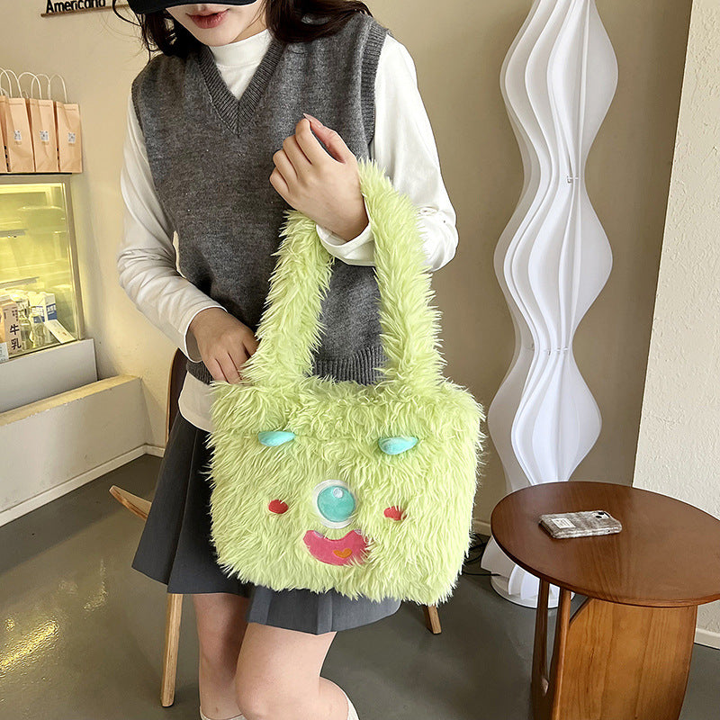Cute Little Monster Cartoon Plush Gift Shoulder Bags