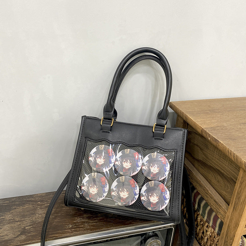 Women's Rhombus Lace Cartoon Cute Portable Two-dimensional Handbags