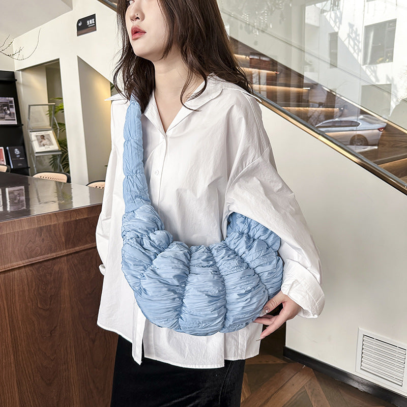 Women's Korean Style Kosong Croissant Large Cloud Crossbody Bags
