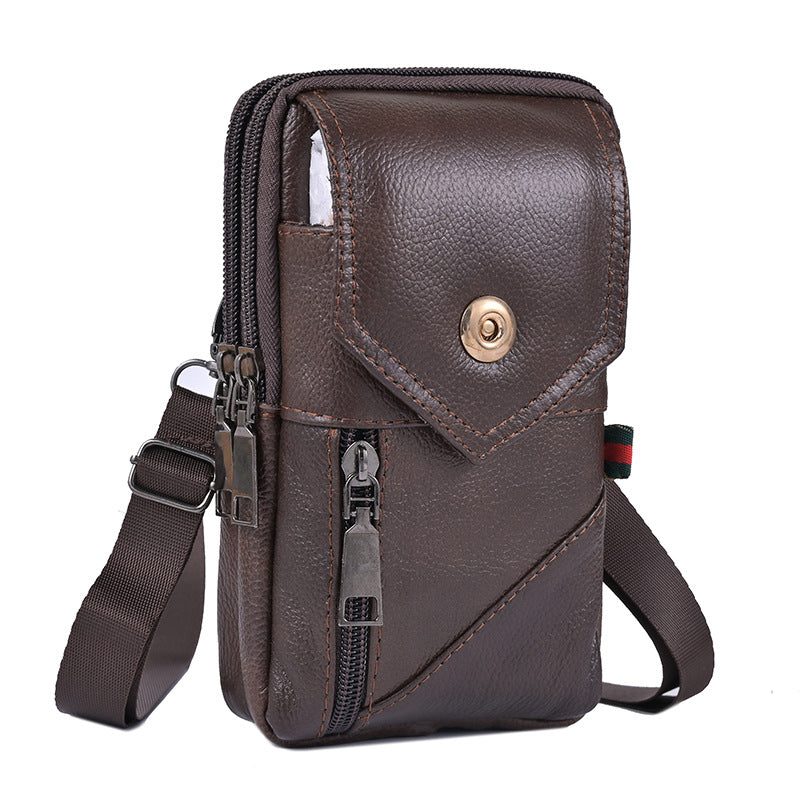 Men's Leather Vertical One Outdoors Across Mobile Men's Waist Packs