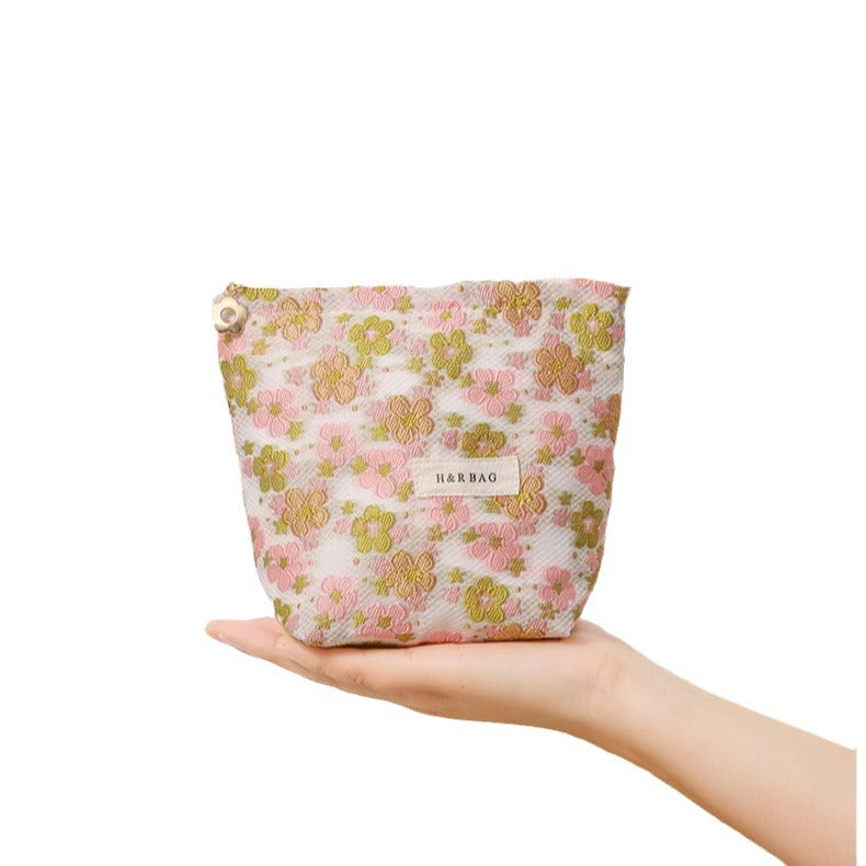 Casual Fresh Yarn-dyed Large Capacity Buggy Cosmetic Bags