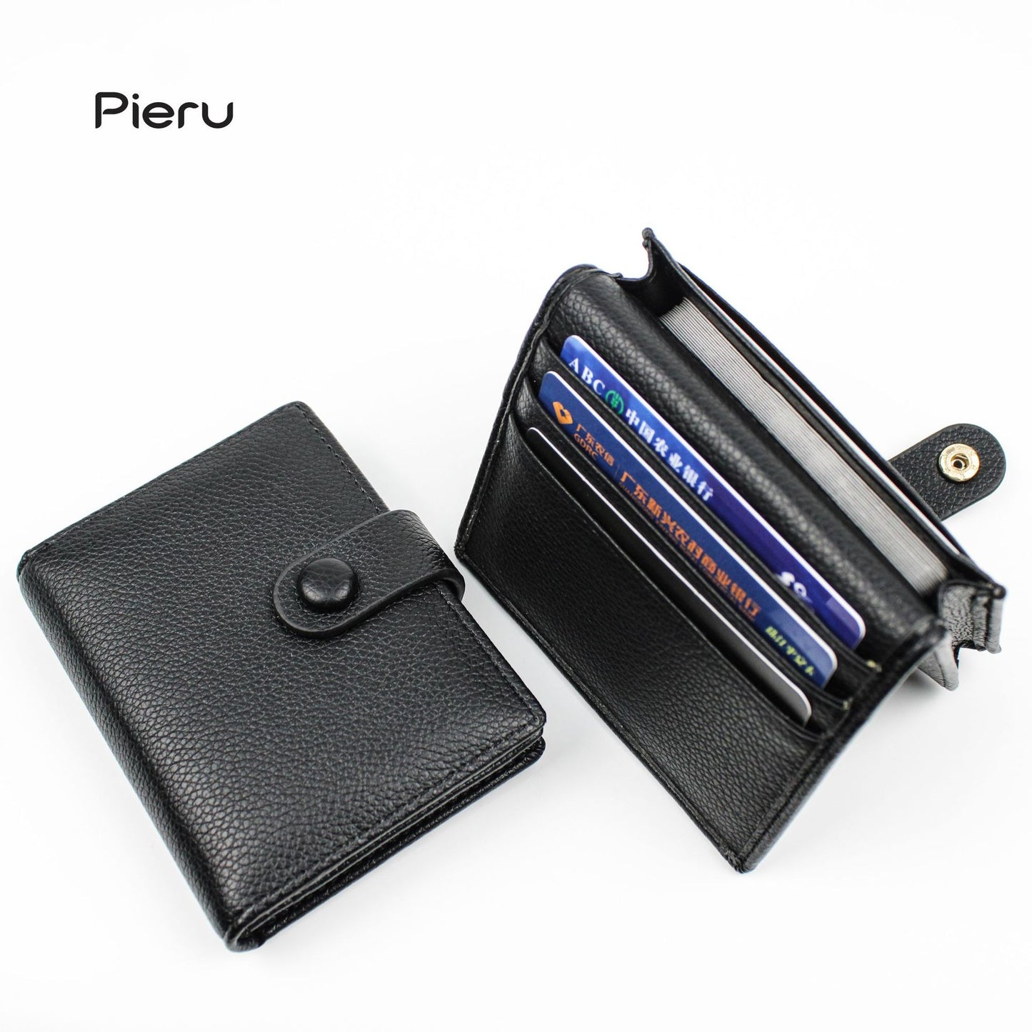 Business Plus Circumference Litchi Pattern Large Card Holder