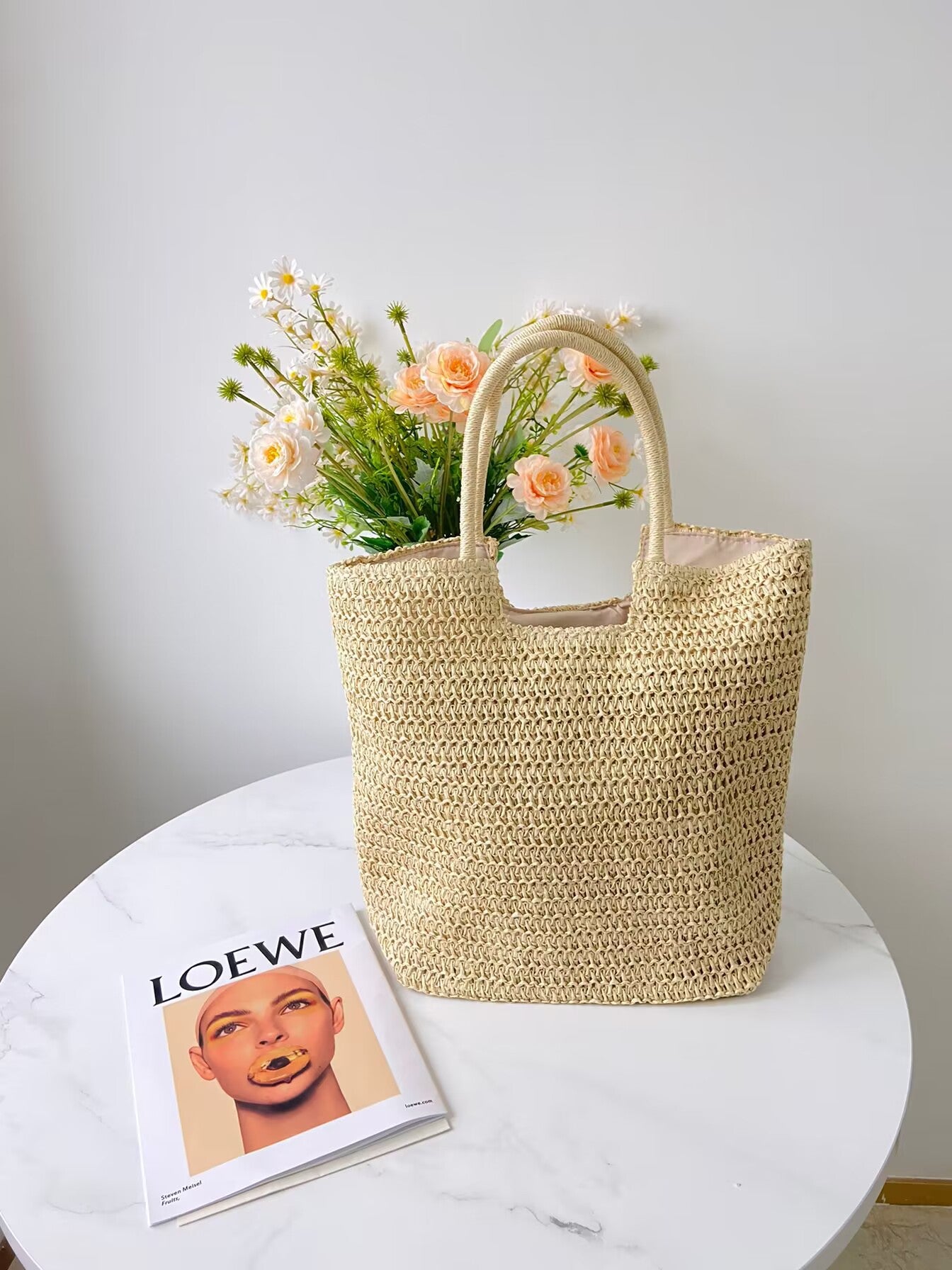 Summer Vacation Style Woven Large Capacity Handbags