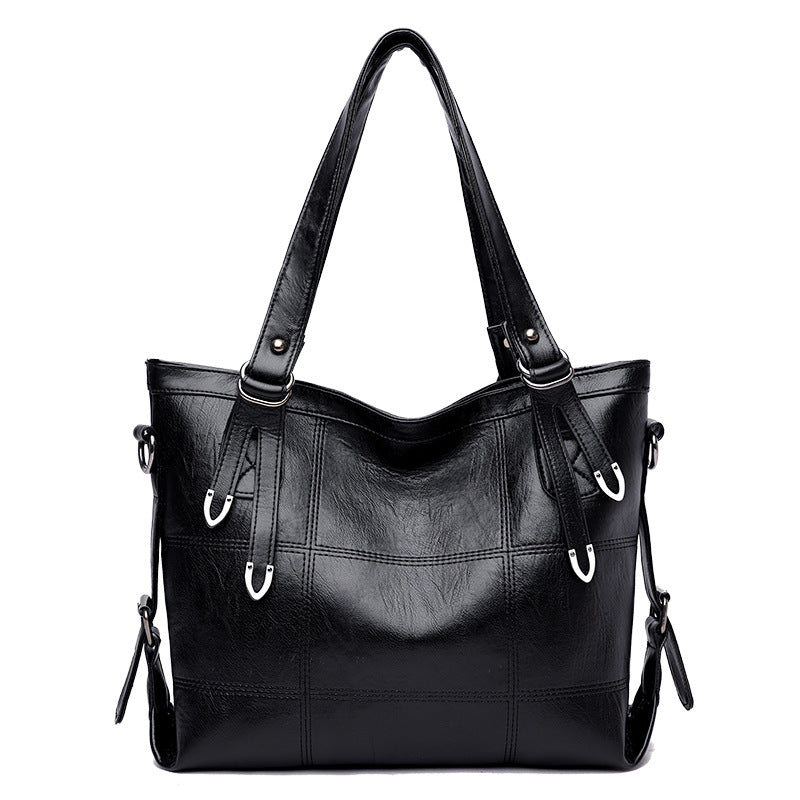 Women's Soft Leather Textured Large Capacity Fashion Shoulder Bags