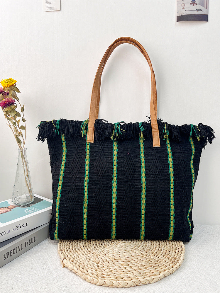 Women's Beach Big Fashion Simple Tassel Mummy Shoulder Bags