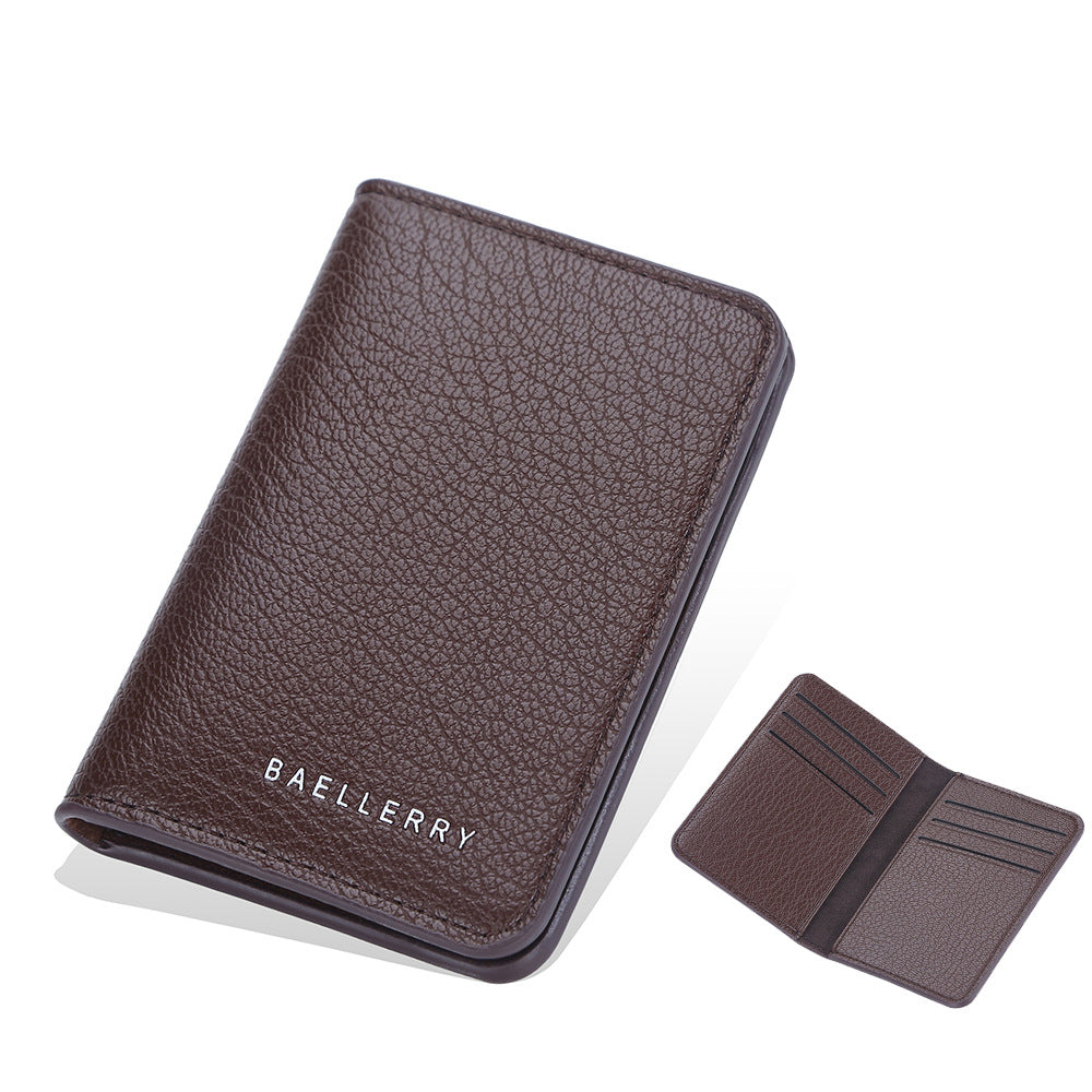 Men's Lychee Pattern Multiple Slots Simple Thin Men's Wallets