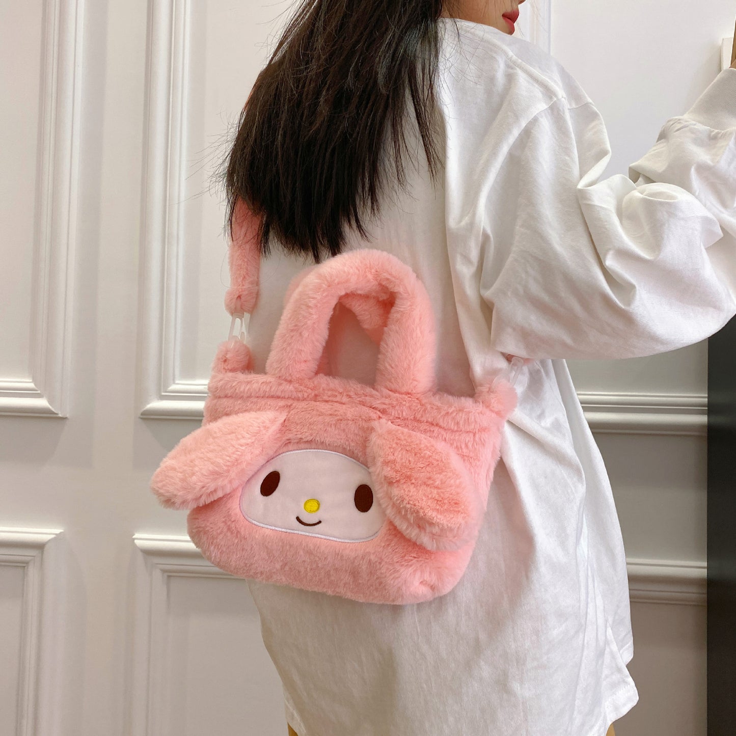 Women's Plush Clow Make-up Cute Birthday Gift Crossbody Bags
