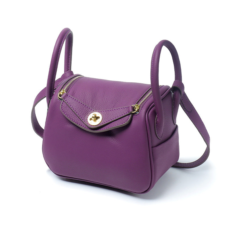 Layer Cowhide Lychee Pattern Lindy Doctor Genuine Shoulder Bags