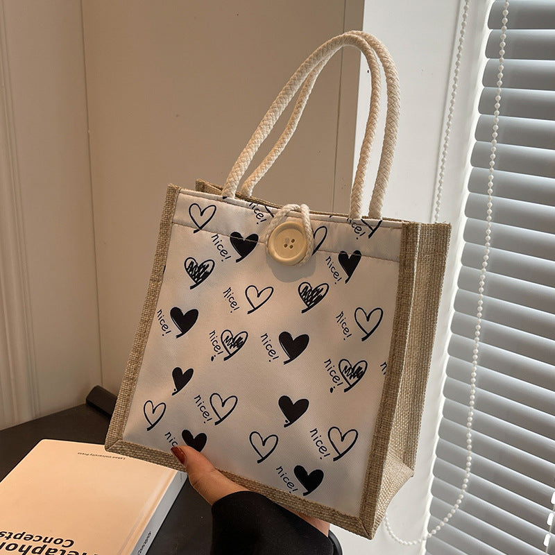 Korean Style Canvas Summer Hand Carrying Handbags