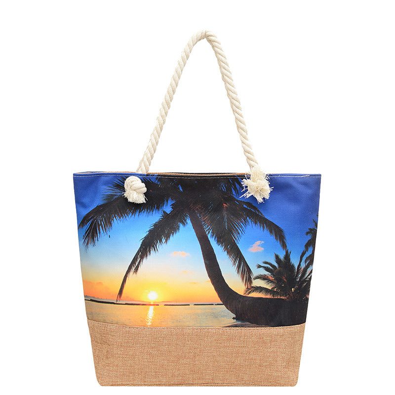 Style Linen Seaside Fashion Canvas Hemp Shoulder Bags
