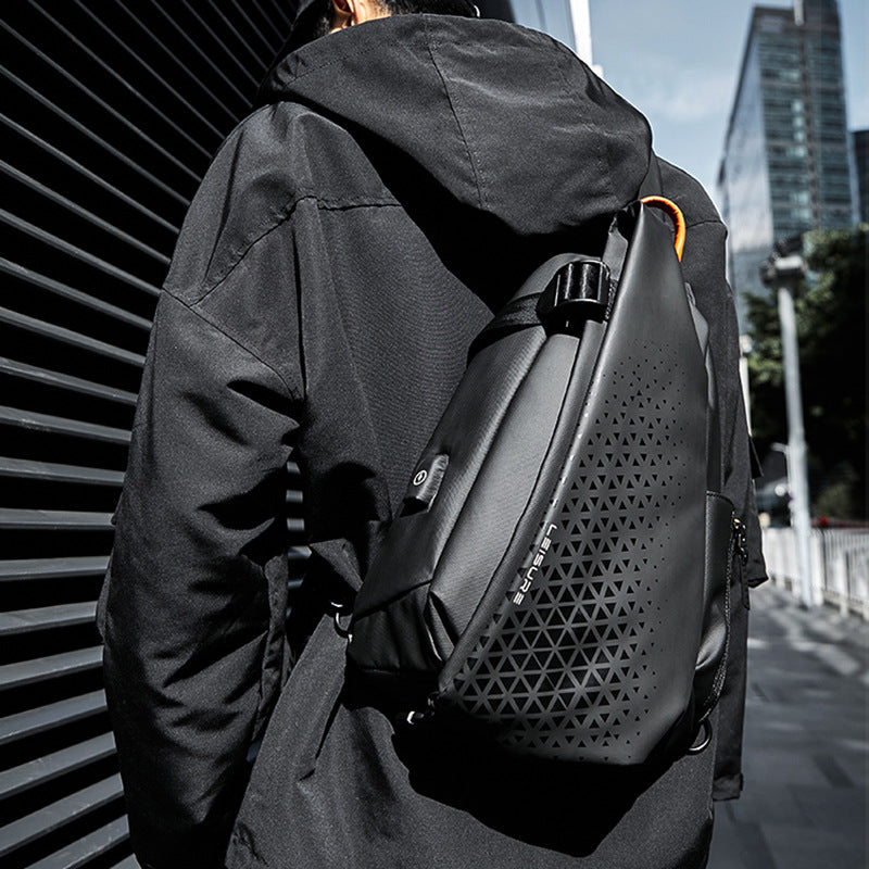 Men's Fashion Large Capacity Motorcycle Trendy Men's Chest Bags