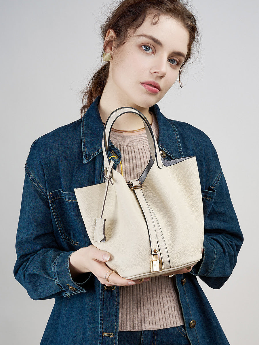 Women's Vegetable Basket Genuine Leather Mummy Bridal Wedding Handbags