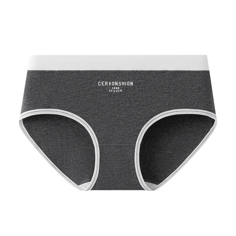 Women's Antibacterial Cotton Underwear Printed Mid Waist Panties