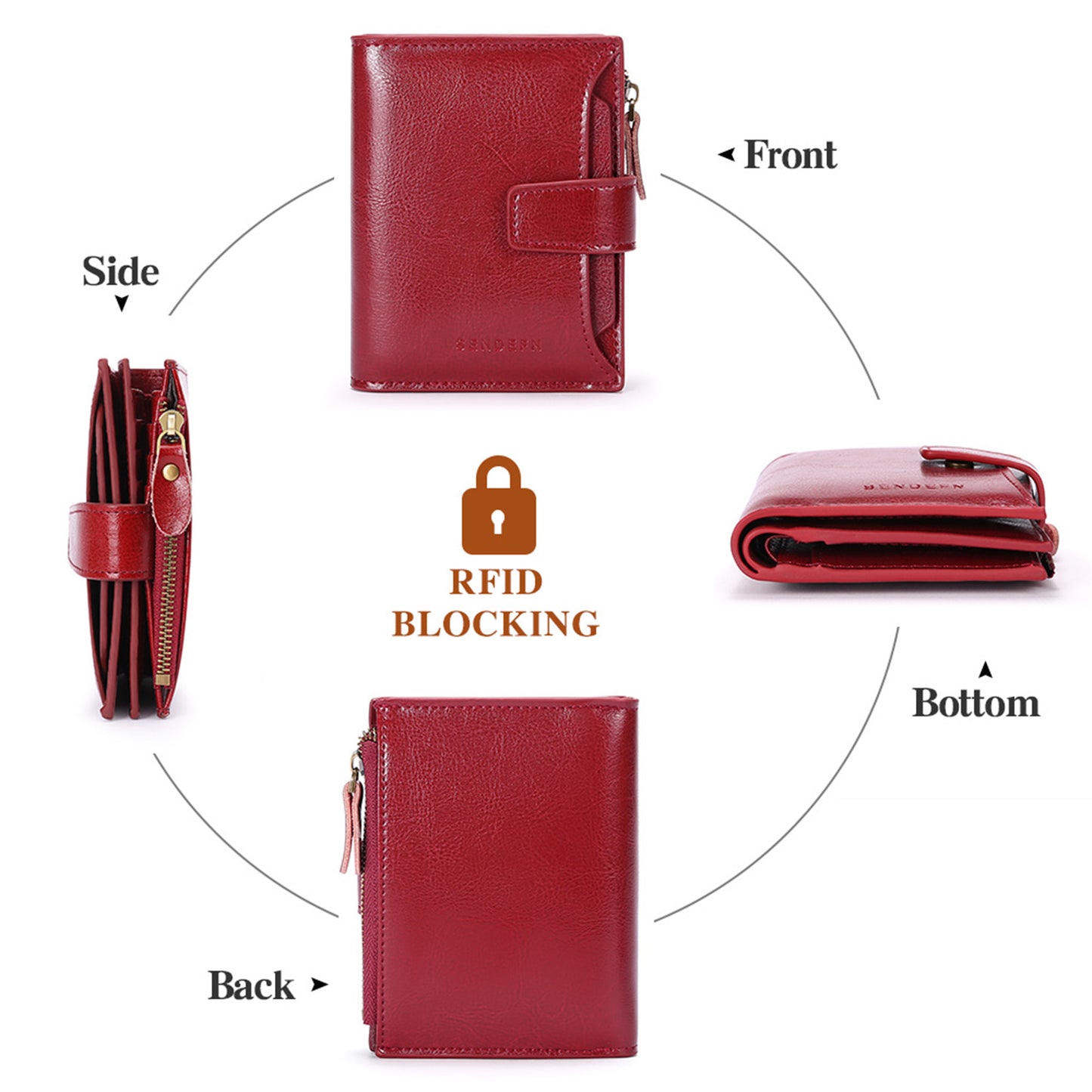 Women's Leather Short Korean Style Multifunctional License Ladies Wallets