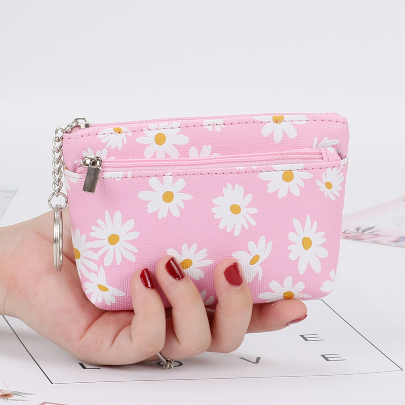 Women's Korean Style Fresh Little Daisy Pocket Coin Purses