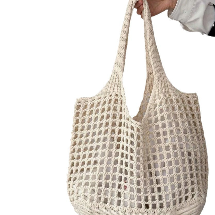Shopping Knitted Hollow Beach Woven Female Shoulder Bags
