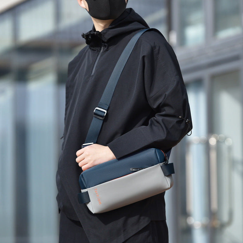 Men's Light Tide Stitching Fashion Simple Commute Men's Chest Bags