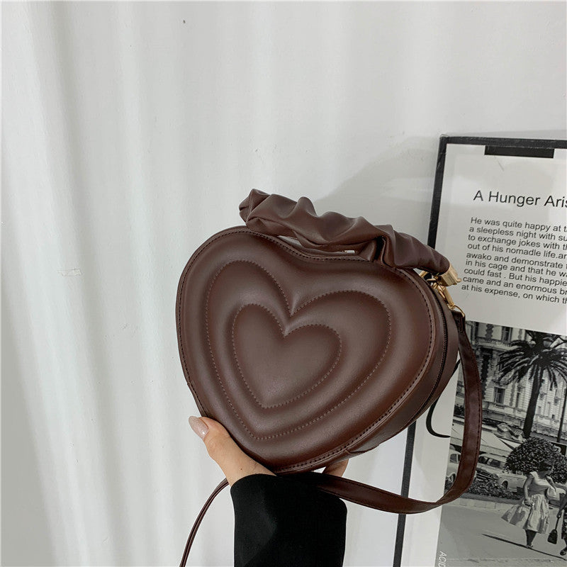 Women's Retro Summer Fashion Texture Heart Shoulder Bags