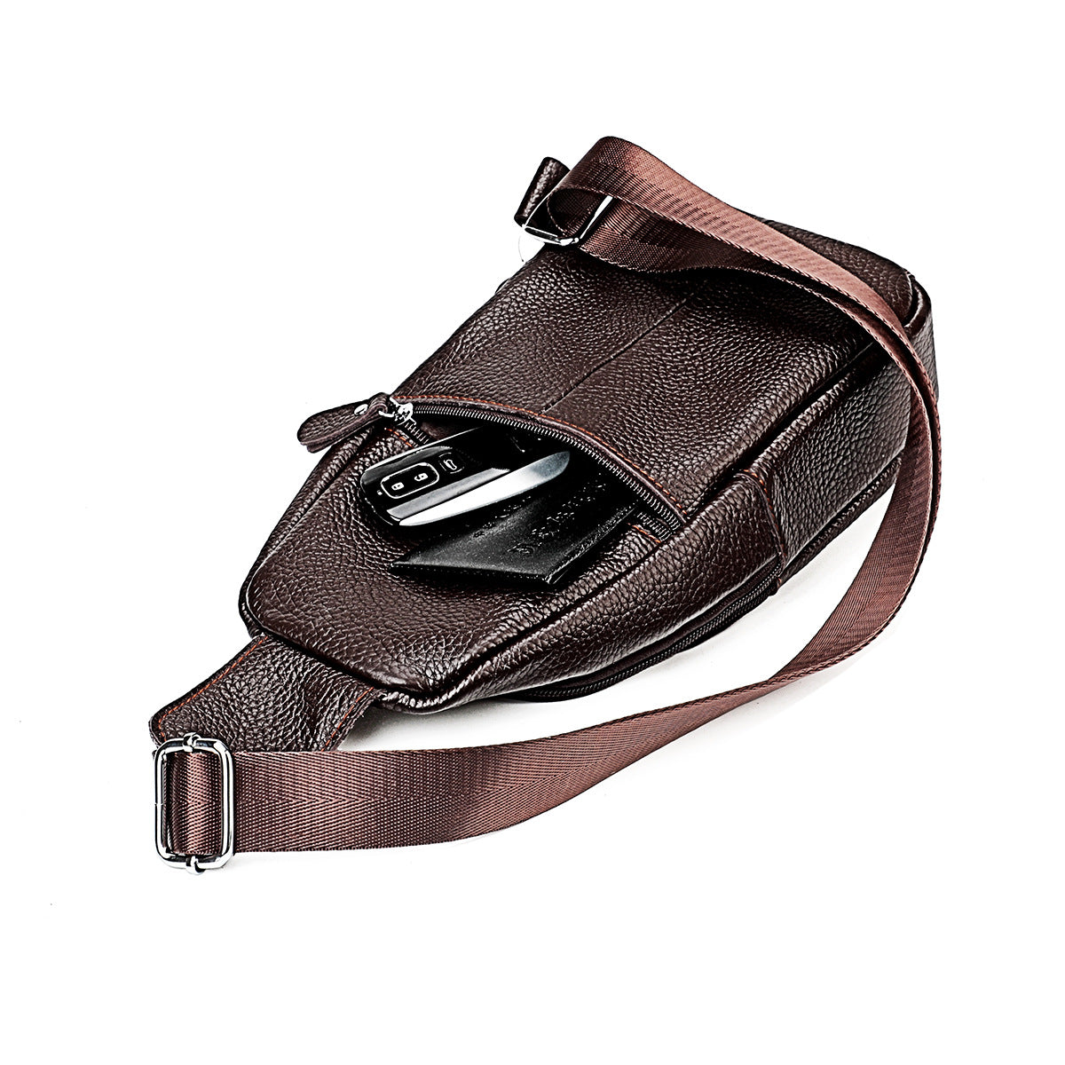 Women's & Men's & Fashion First Layer Cowhide Korean Men's Chest Bags