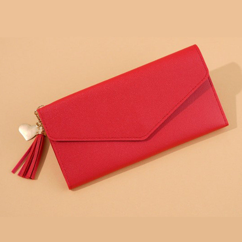 Women's Long Fashionable Korean Style Love Pendant Buckle