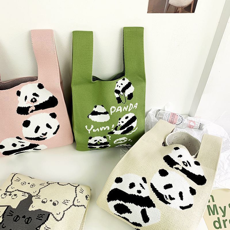 Treasure Series Panda Knitted Cute Souvenir Handbags