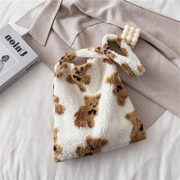 Women's Korean Style Large Capacity Fluffy Fashion Shoulder Bags
