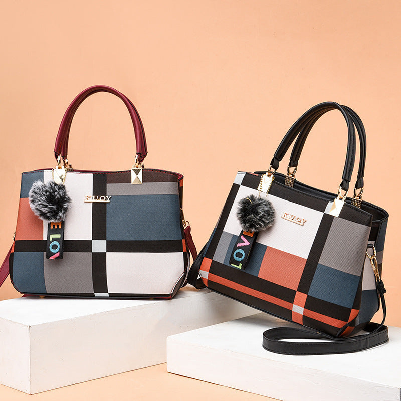 Women's Fashion Plaid Trendy Elegant Large Capacity Shoulder Bags